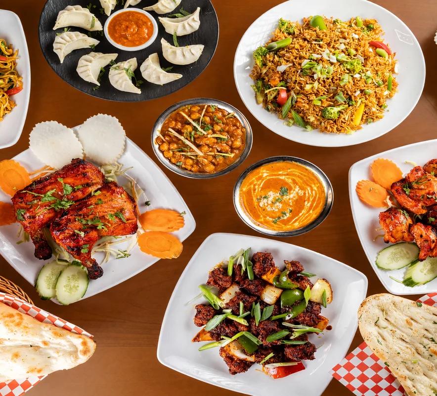 Momos, tandoori chicken, curries and fried rice from de Delhi Indian & Hakka Kitchen, Mississauga