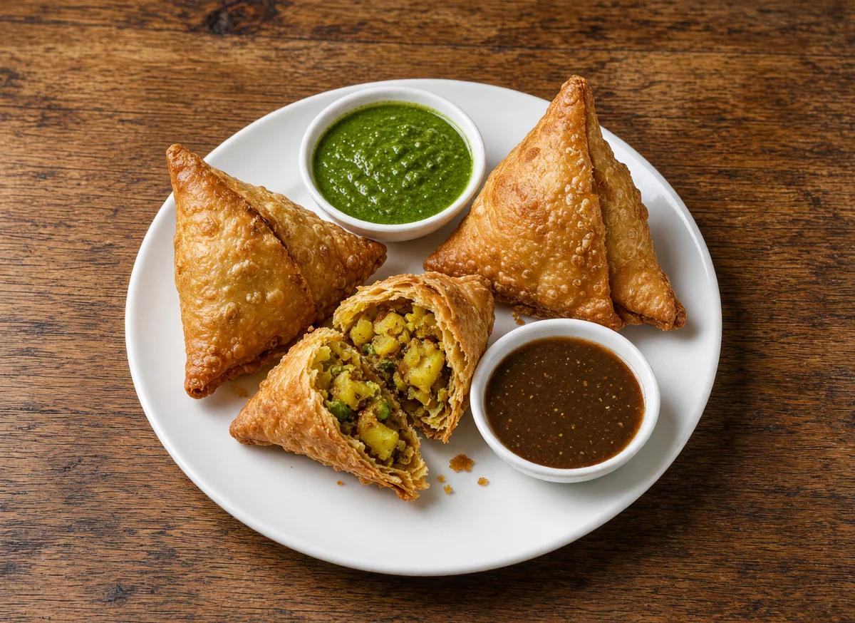 Vegetable Samosa at de Delhi Indian & Hakka Kitchen in Mississauga